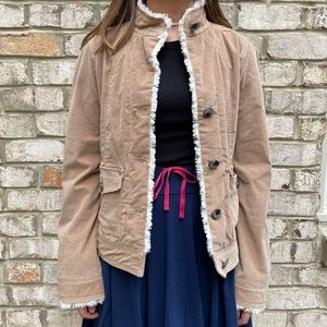 Fake-fur lined corduroy coat